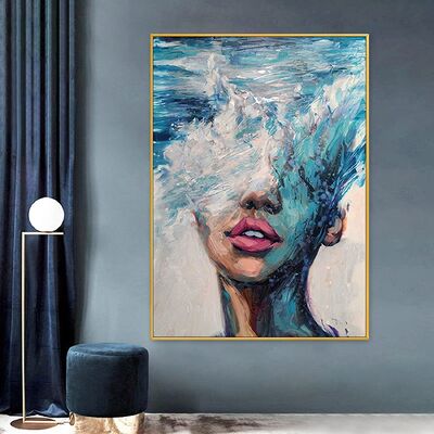 Modern Abstract Hand Painted Oil Painting on Canvas - Customized Size Wall Art for Home Decor
