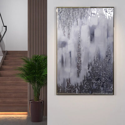 100% Handmade Hand Painted Oil Painting Abstract Landscape Canvas Wall Art with 3D Relief and Customized Size