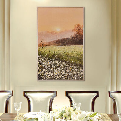 Waterproof Hand Painted Oil Painting on Canvas Wall Art with Aluminum Alloy Frame in Custom Size